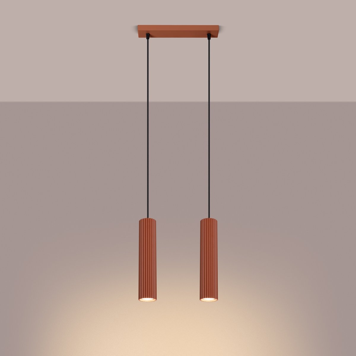 Suspension Aluminium Ocre Rouge GU10 2 Karbon rouge, EDEN