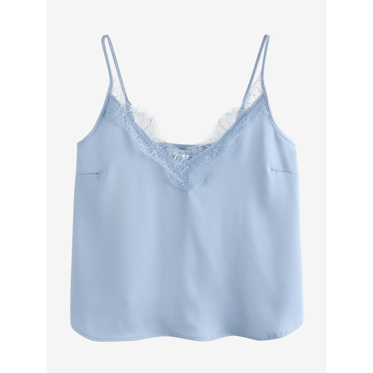 Caraco en satin et dentelle bleu, NEXT