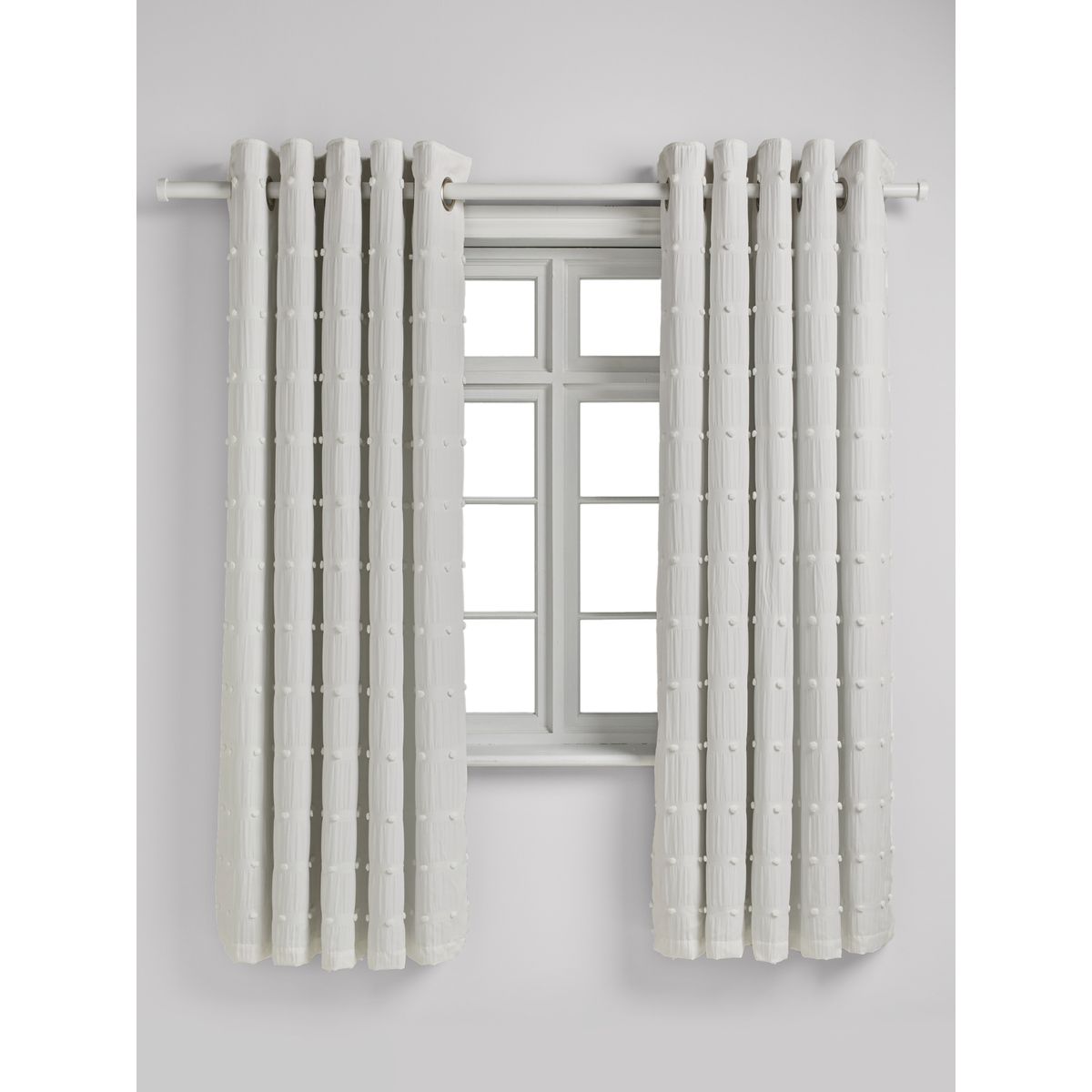 Rideaux occultants à œillets et pompons blanc, NEXT
