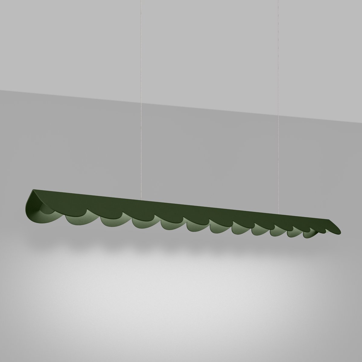 Suspension Aluminium Vert Olive LED 1 Biscuit vert olive, EDEN