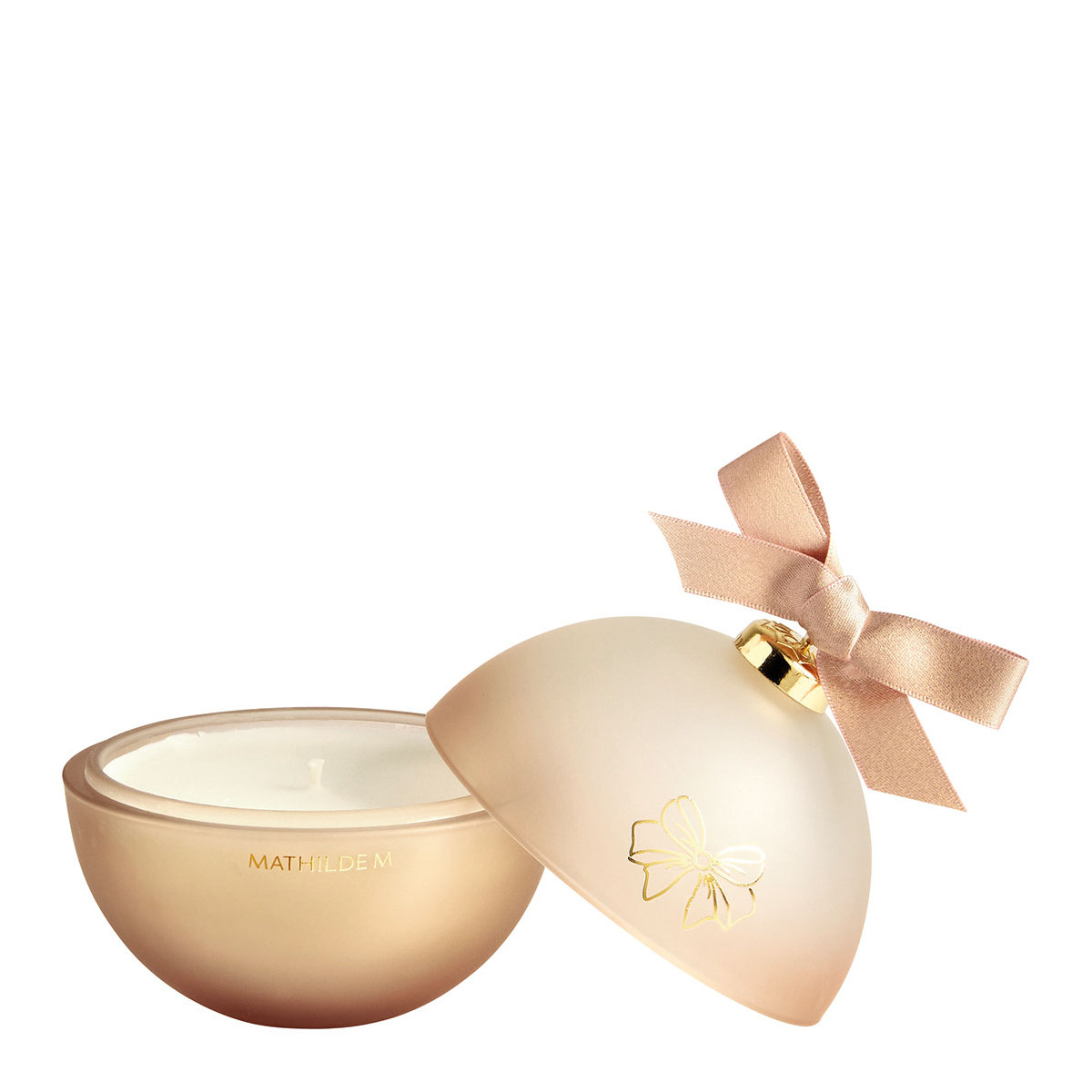 Bougie boule 210 g parfum Orange Cannelle RUBANS DE FÊTE orange, MATHILDE M