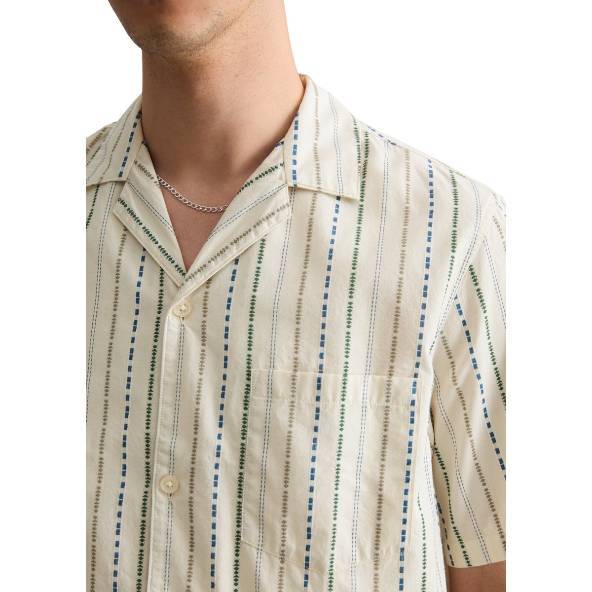 Chemise à manches courtes regular avec des rayures multicolores blanc, MARC O’POLO DENIM