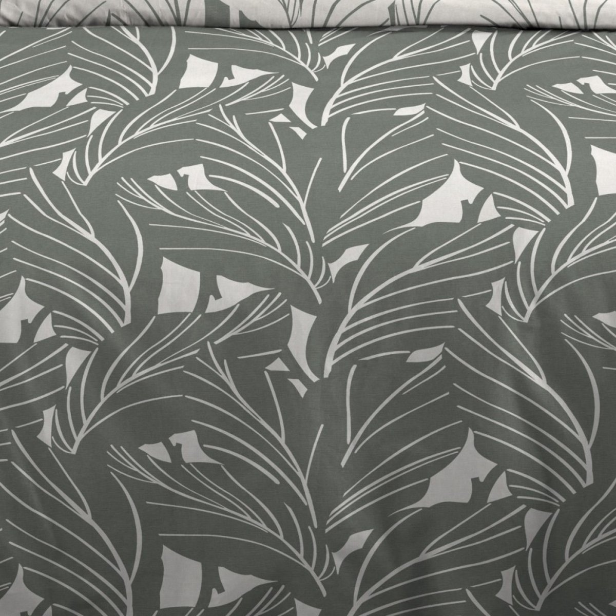 Parure de lit 4 pièces CALLUM coton 57 fils gris, DECORATIE