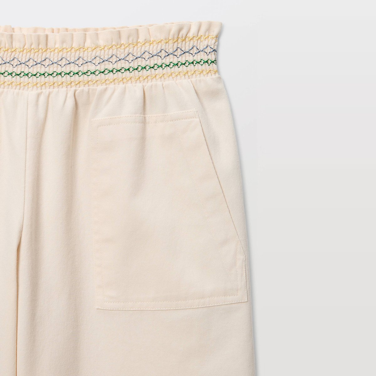 Pantalon taille élastiquée naturel, MONOPRIX