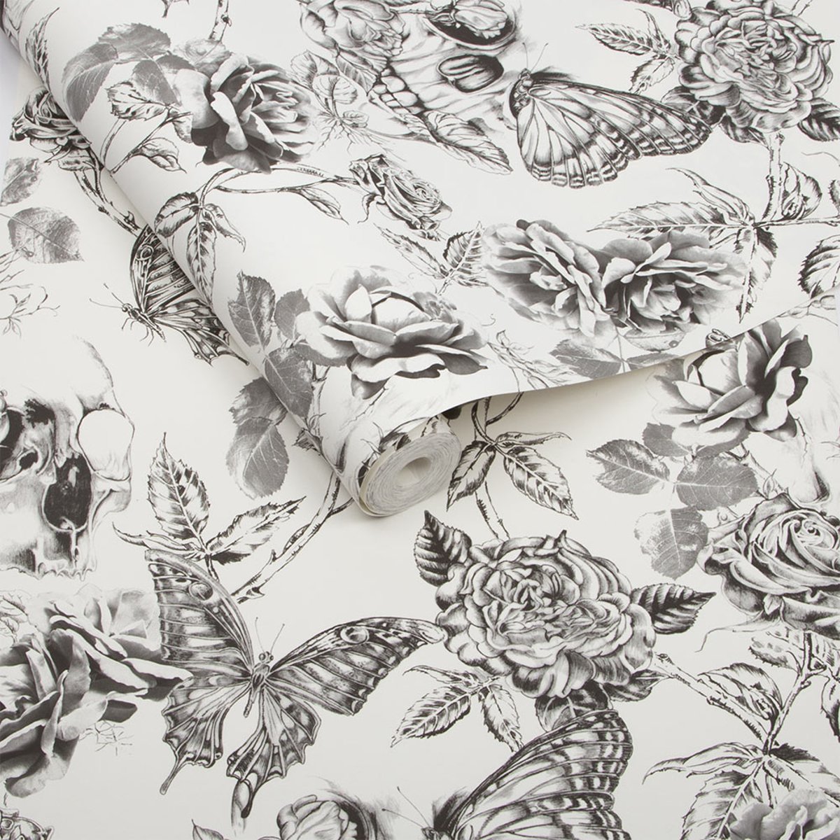 Papier peint Skull Pinks noir, GRAHAM ET BROWN