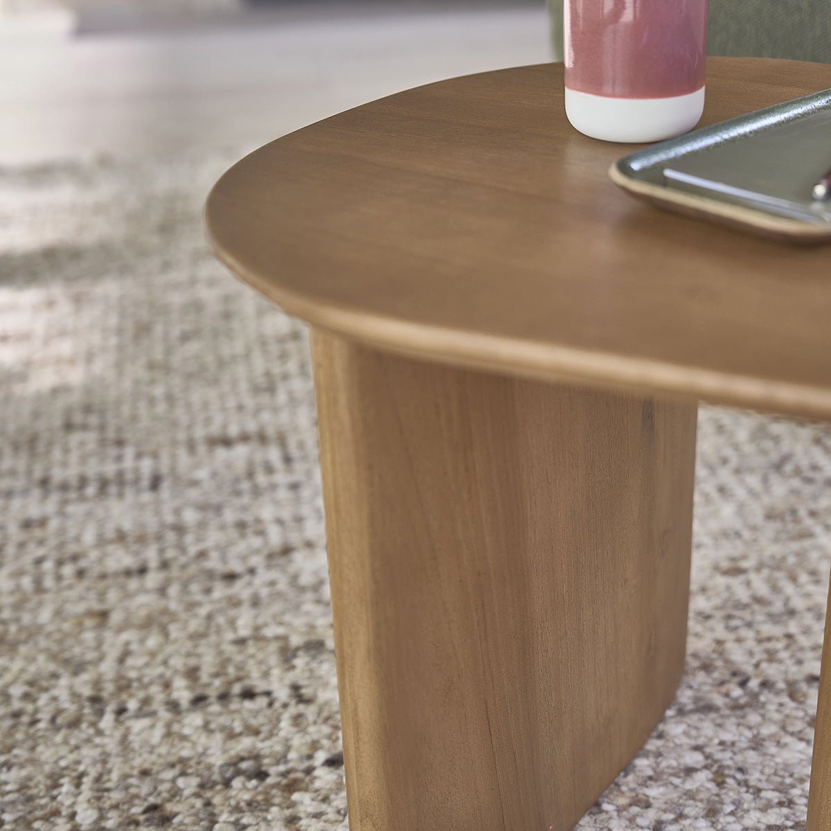 Table d'appoint en teck massif organique CALMA naturel, BERAH GETAH