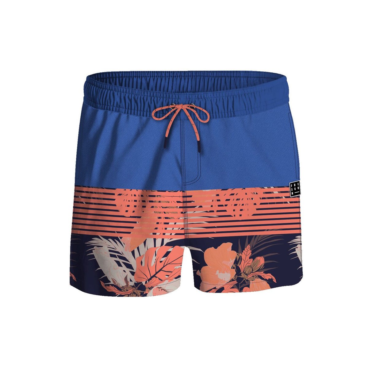 Maillot de Bain short bleu/orange/rose clair/bleu marine, FREEGUN