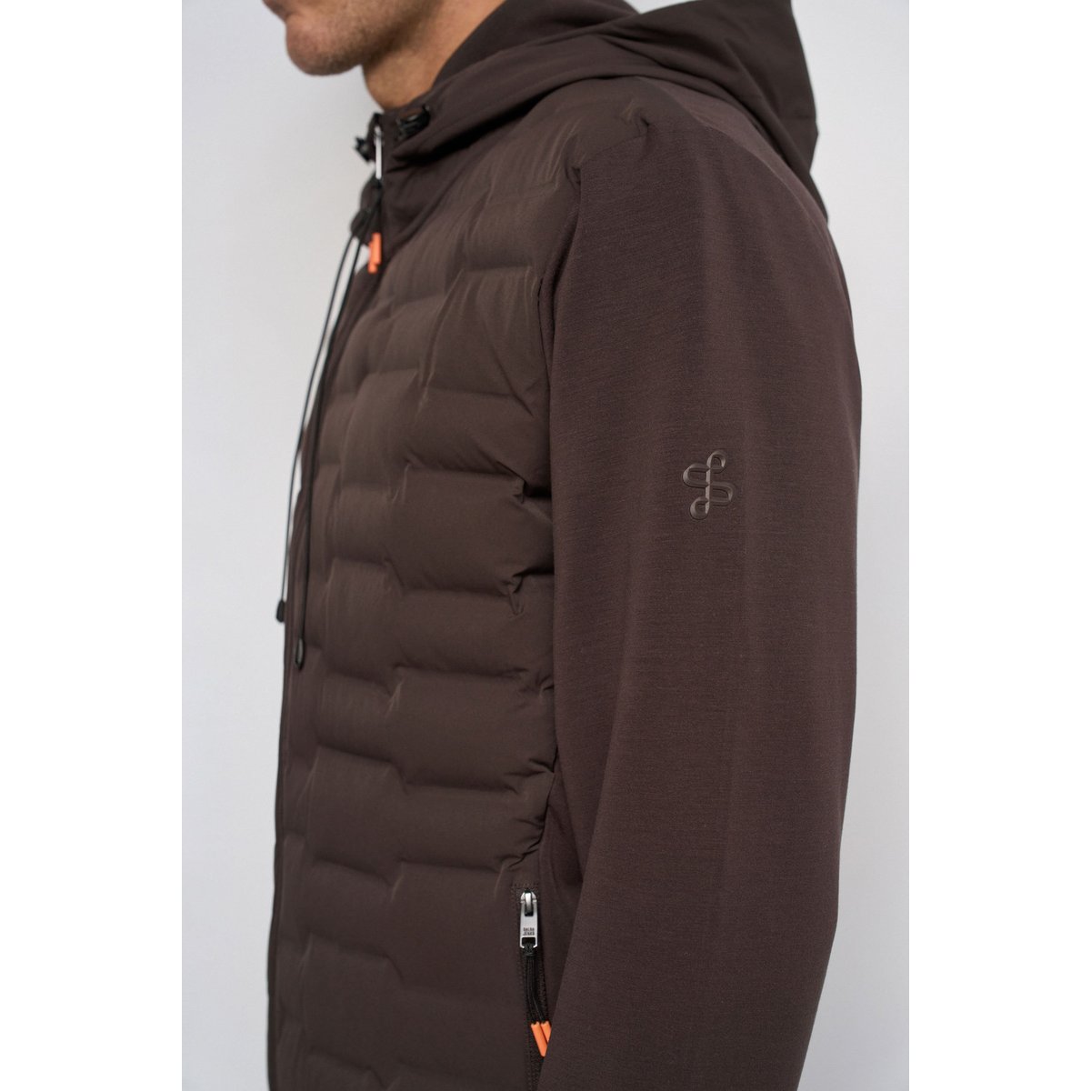 VESTE AVEC MÉLANGE DE MATIÈRES marron, SALSA JEANS