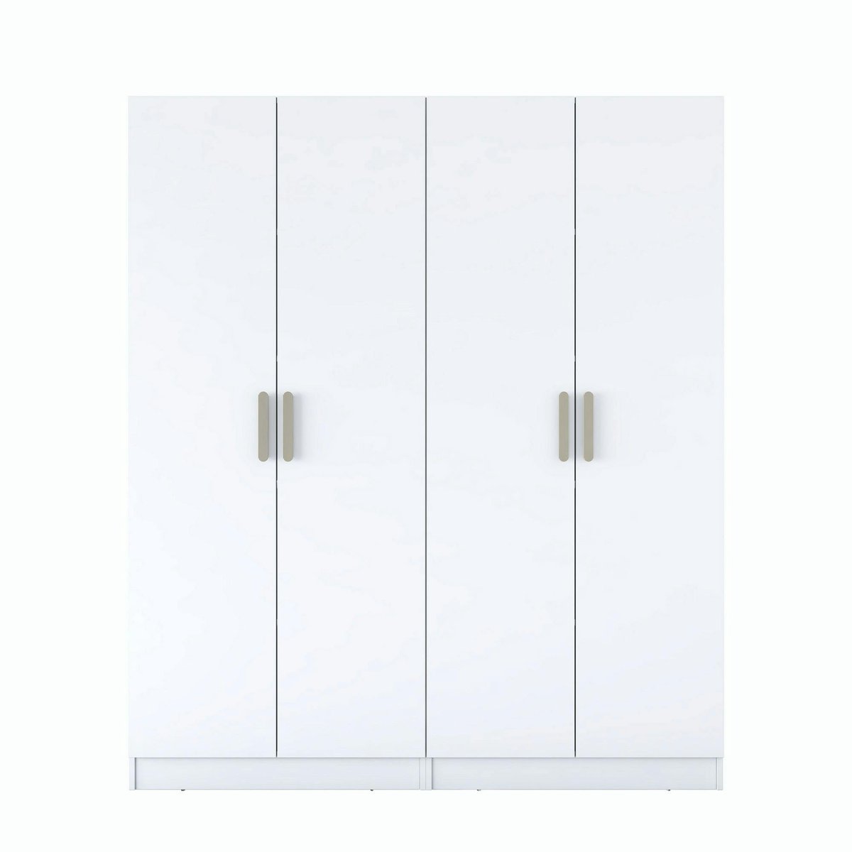 Armoire blanche 4 portes à poignées verticales BYRON blanc, PIER IMPORT