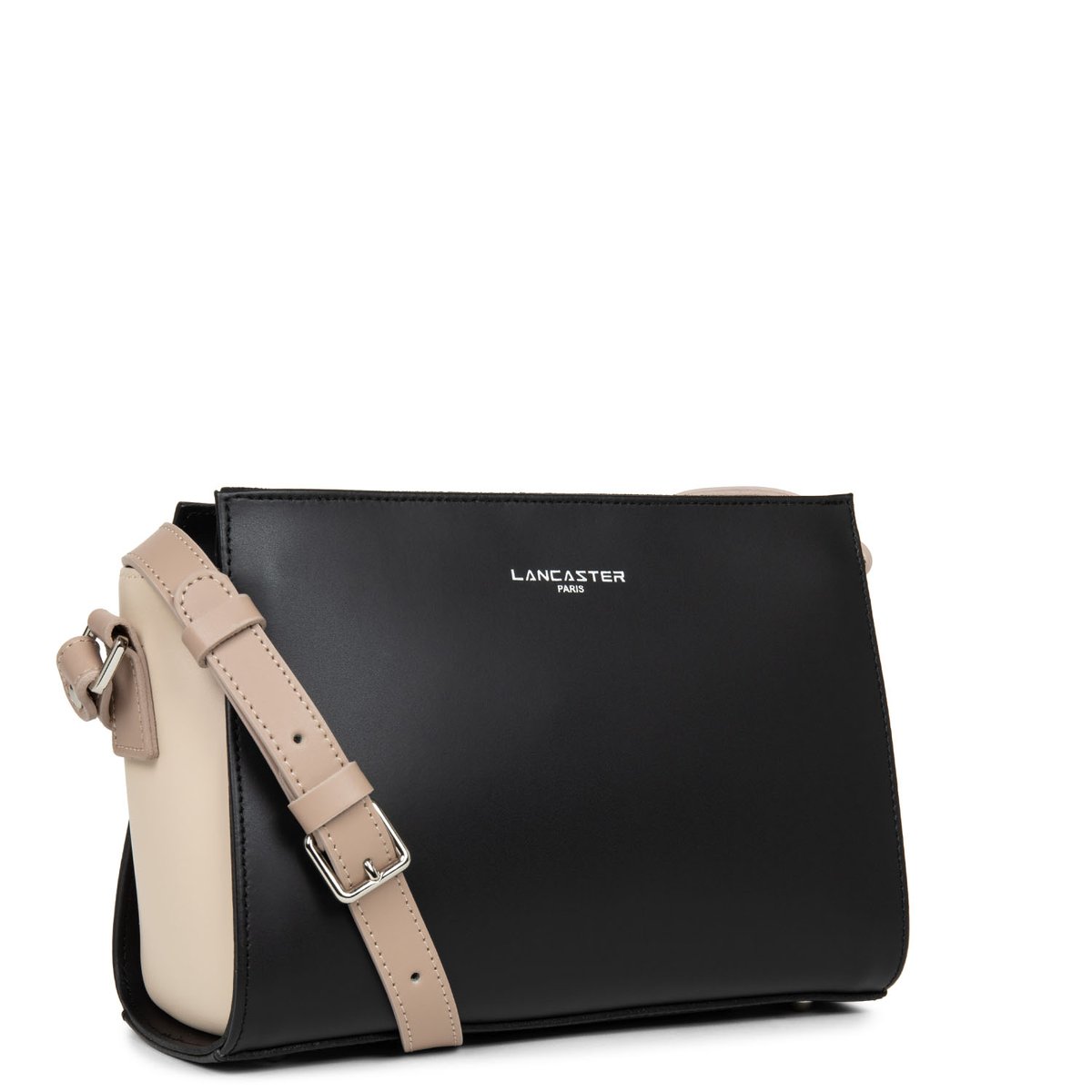 Petit sac trotteur, Made in France SMOOTH noir - nude clair - nude foncé, LANCASTER