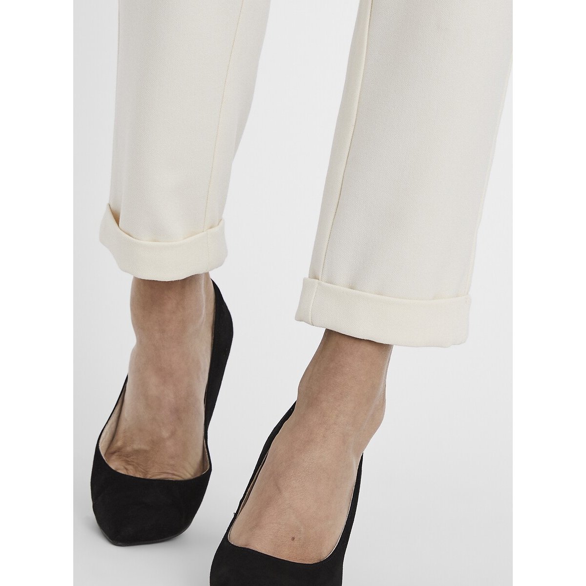 Pantalon droit, longueur 34 ecru, VERO MODA