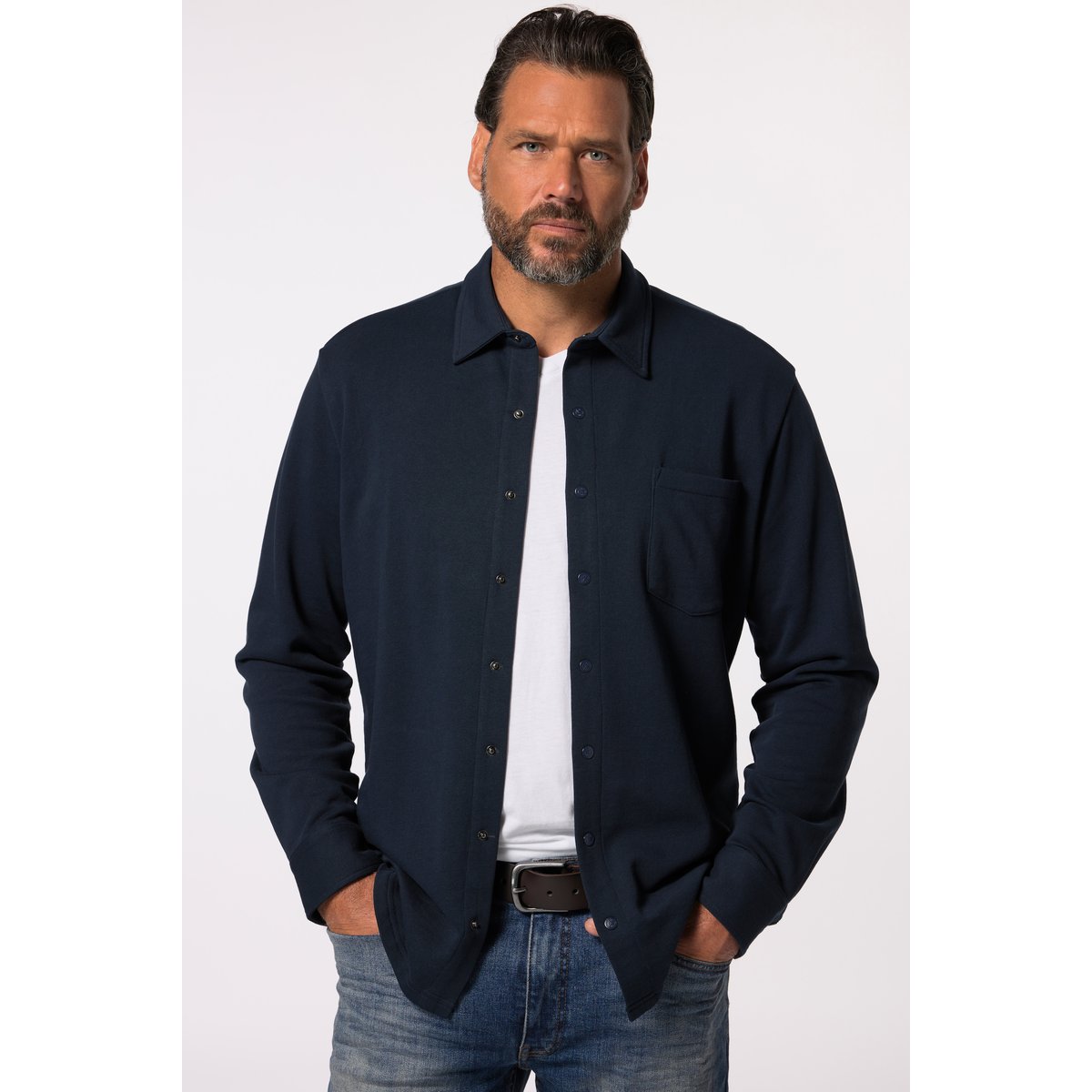Chemise en molleton bleu marine, JP1880