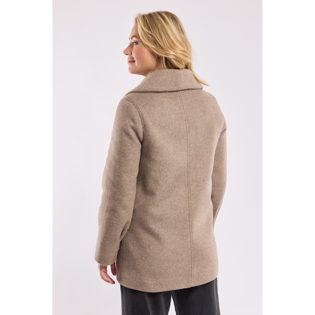 Caban boutonné en drap de laine rapa, ARMOR-LUX