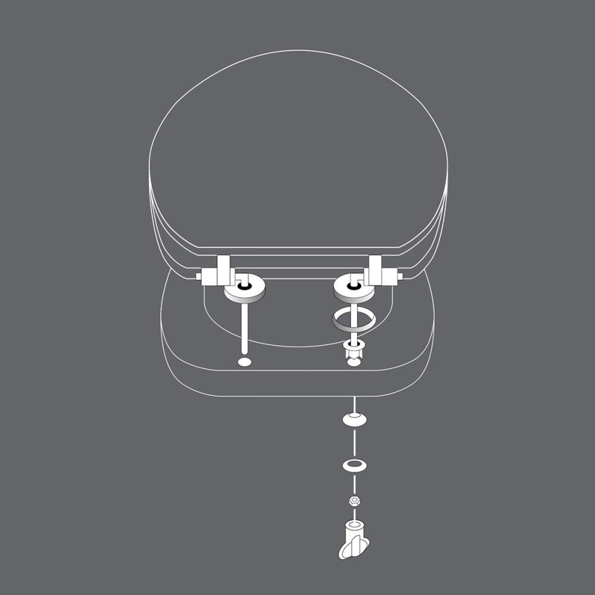 Abattant WC MDF charnières métal Bubble blanc, DECORATIE