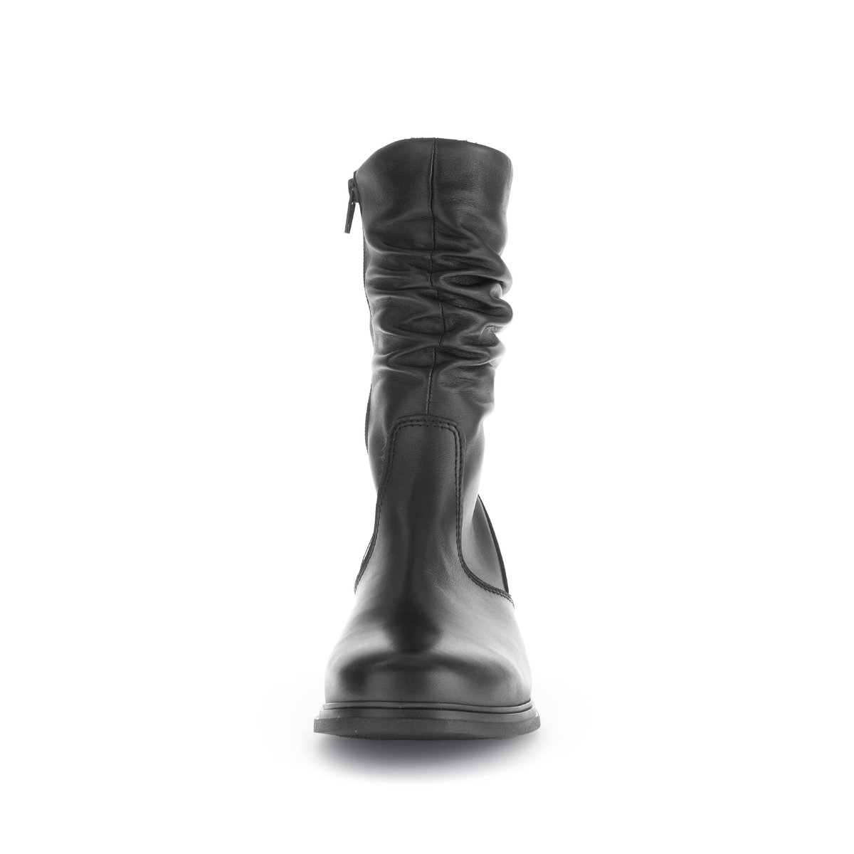 Bottines en cuir à talon décroché noir lisse, GABOR