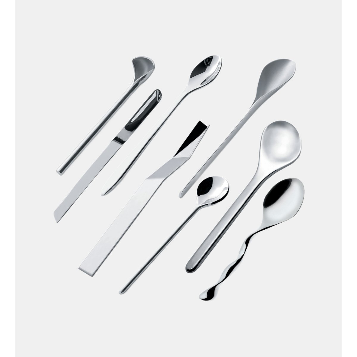 Lot de 8 cuillères à café multicolore, ALESSI
