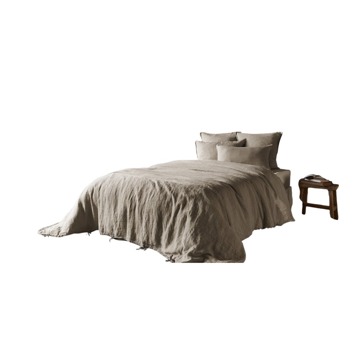 Housse de couette Lin lave Collection Soline sable, EDEN