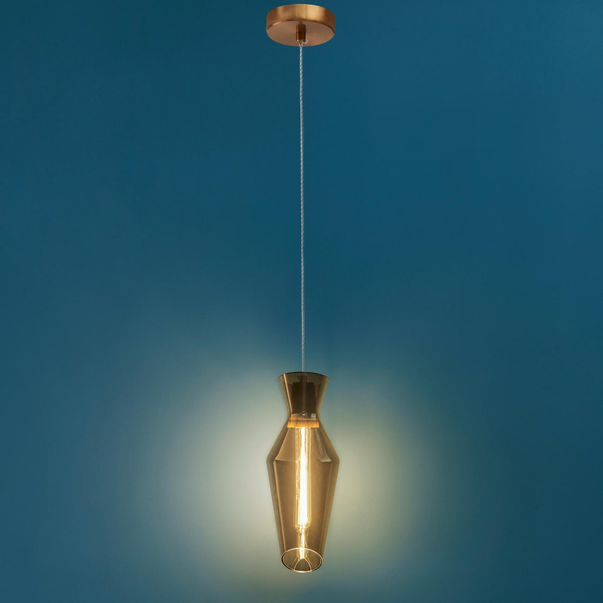 Suspension Design en Verre - POZZINO gris fumé, KOSILUM