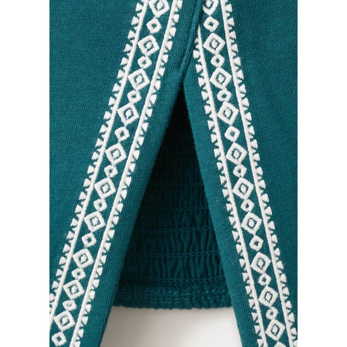 Top dos-nu avec détails brodés bleu pétrole, MANGO TEEN