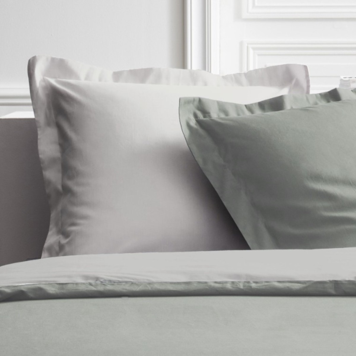 Parure de lit 2 personnes bicolore coton PRESTIGE beige, TODAY