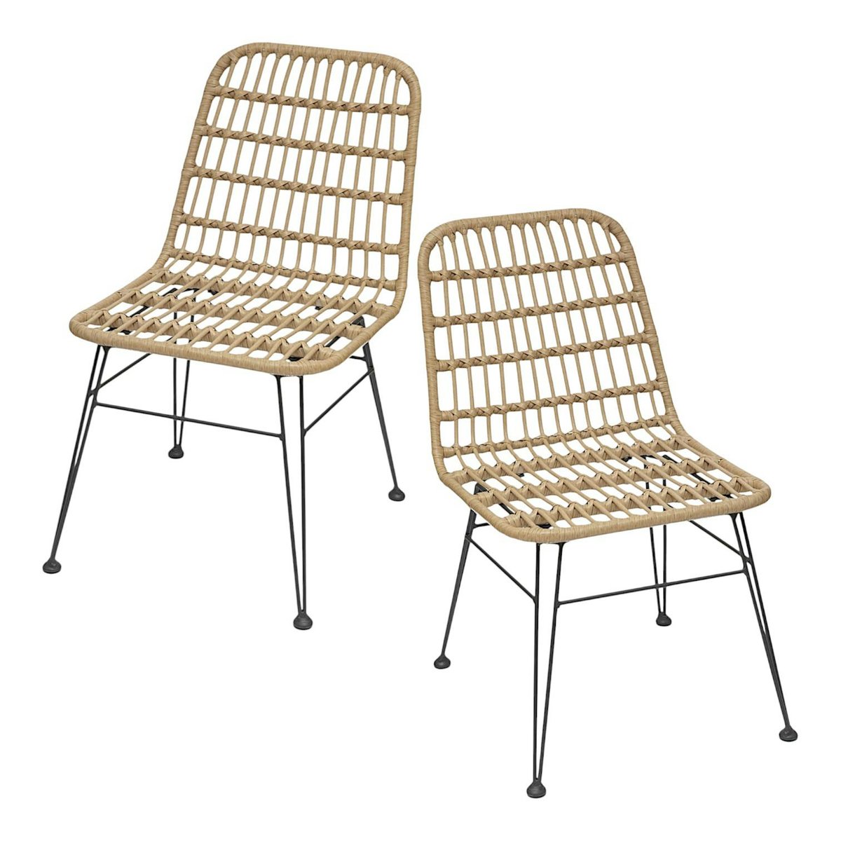 Chaise en rotin synthétique (lot de 2) GRENADE beige, PIER IMPORT