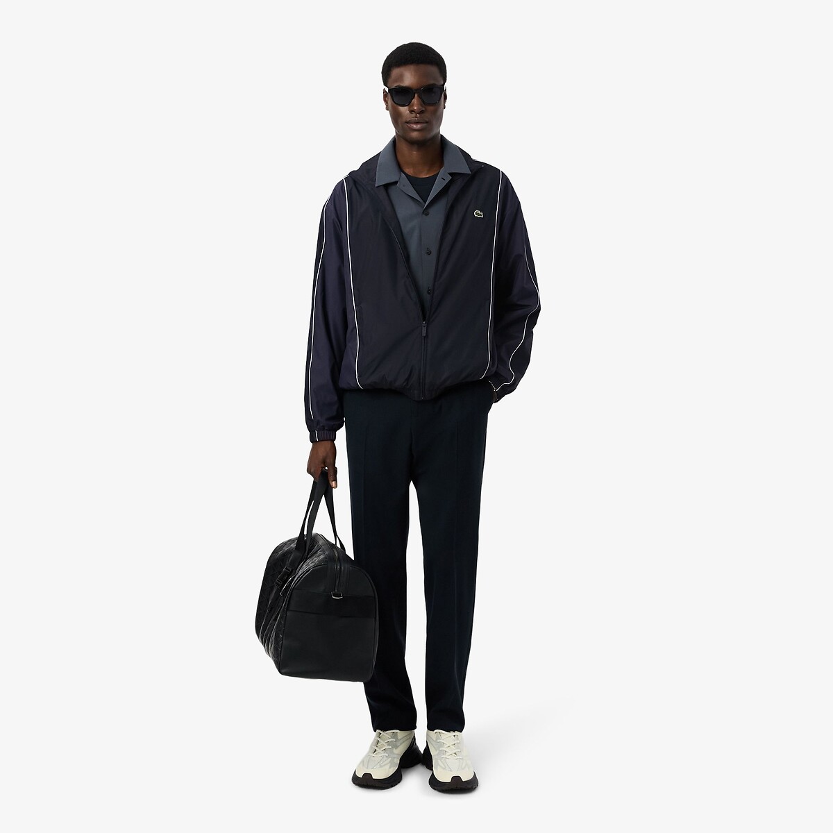 Veste de survêtement color-block déperlante noir-4ci, LACOSTE
