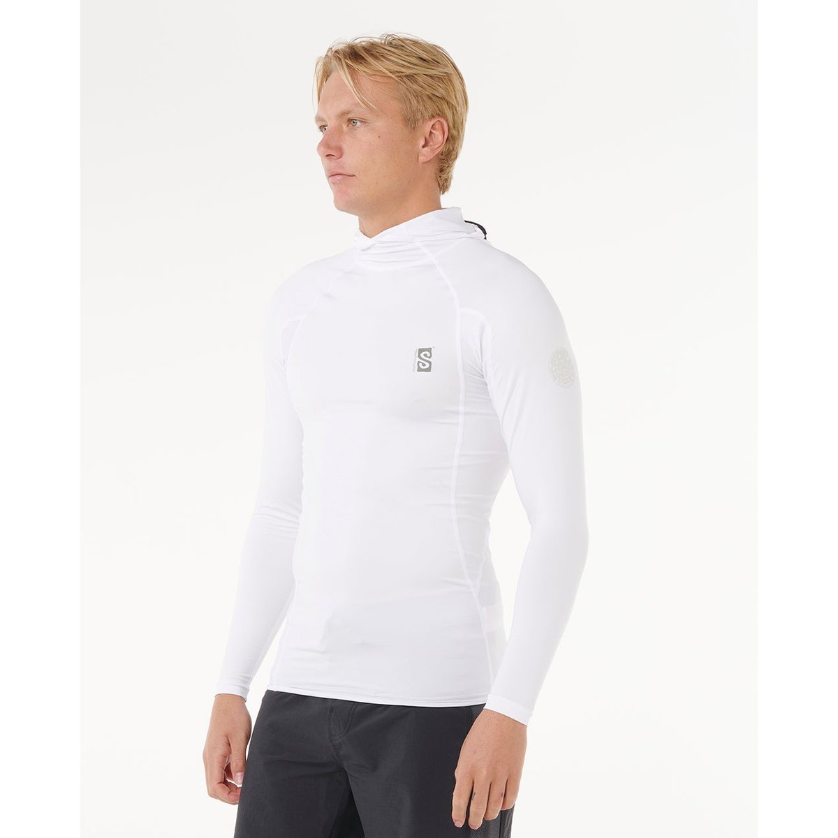 T-shirt anti-UV à capuche et manches longues SEARCH SERIES UPF white, RIP CURL