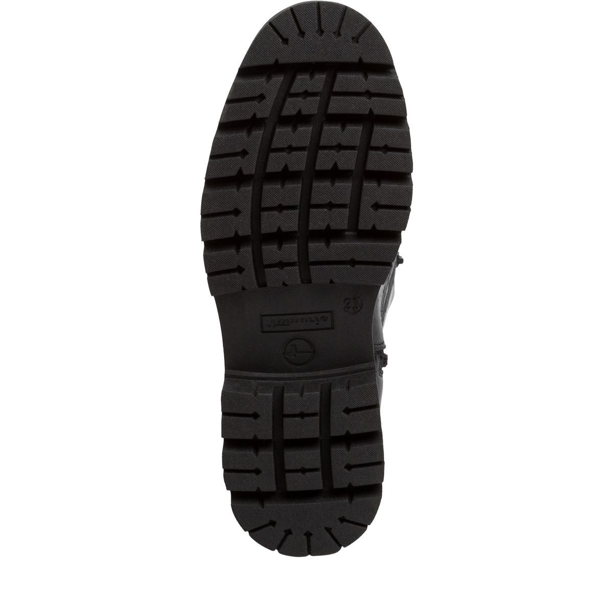 Bottes plates élastiquées en cuir noir, TAMARIS