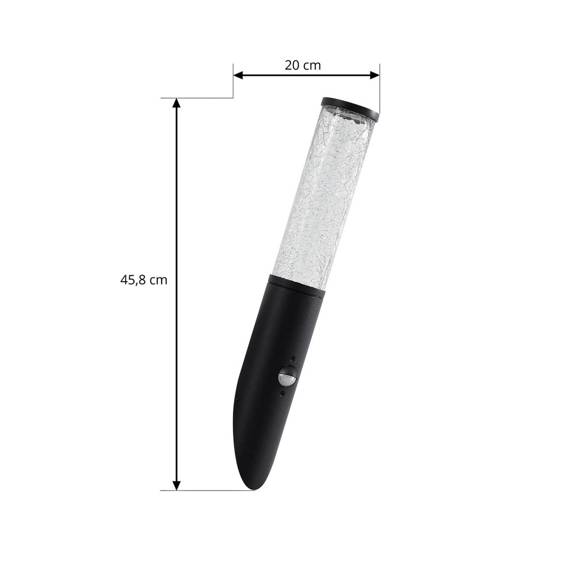 Applique extérieure en aluminium moderne noir, transparent, LINDBY