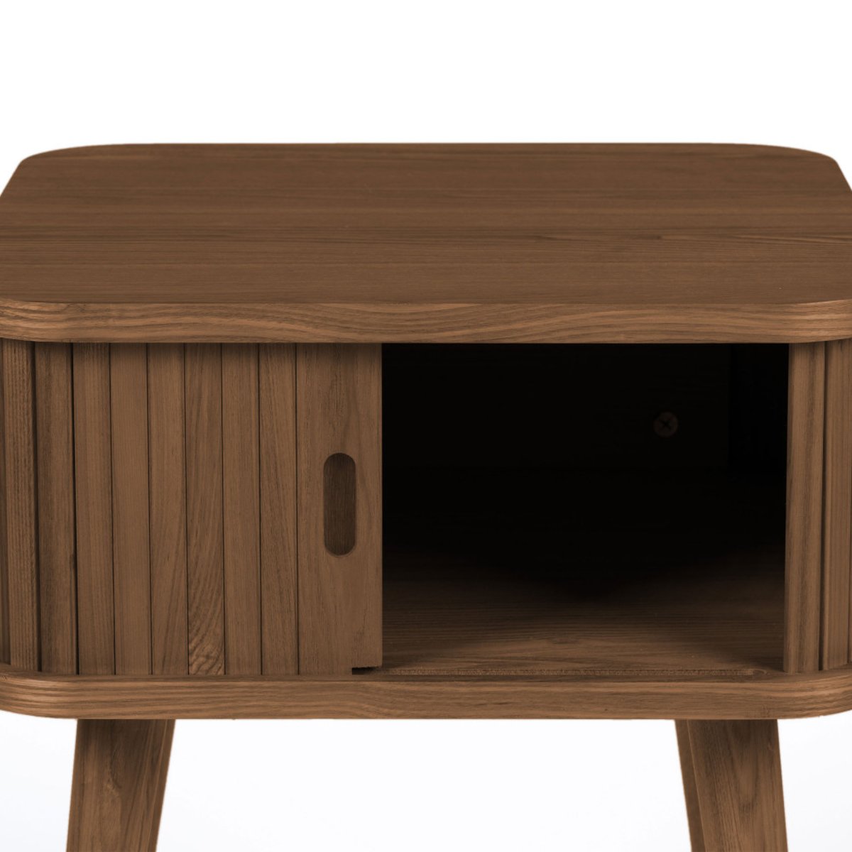 Table d'appoint design en bois - Barbier bois foncé, ZUIVER