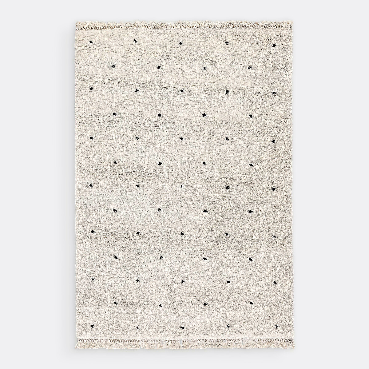 Tapis style berbère petits motifs pois Ava blanc/noir, LA REDOUTE INTERIEURS
