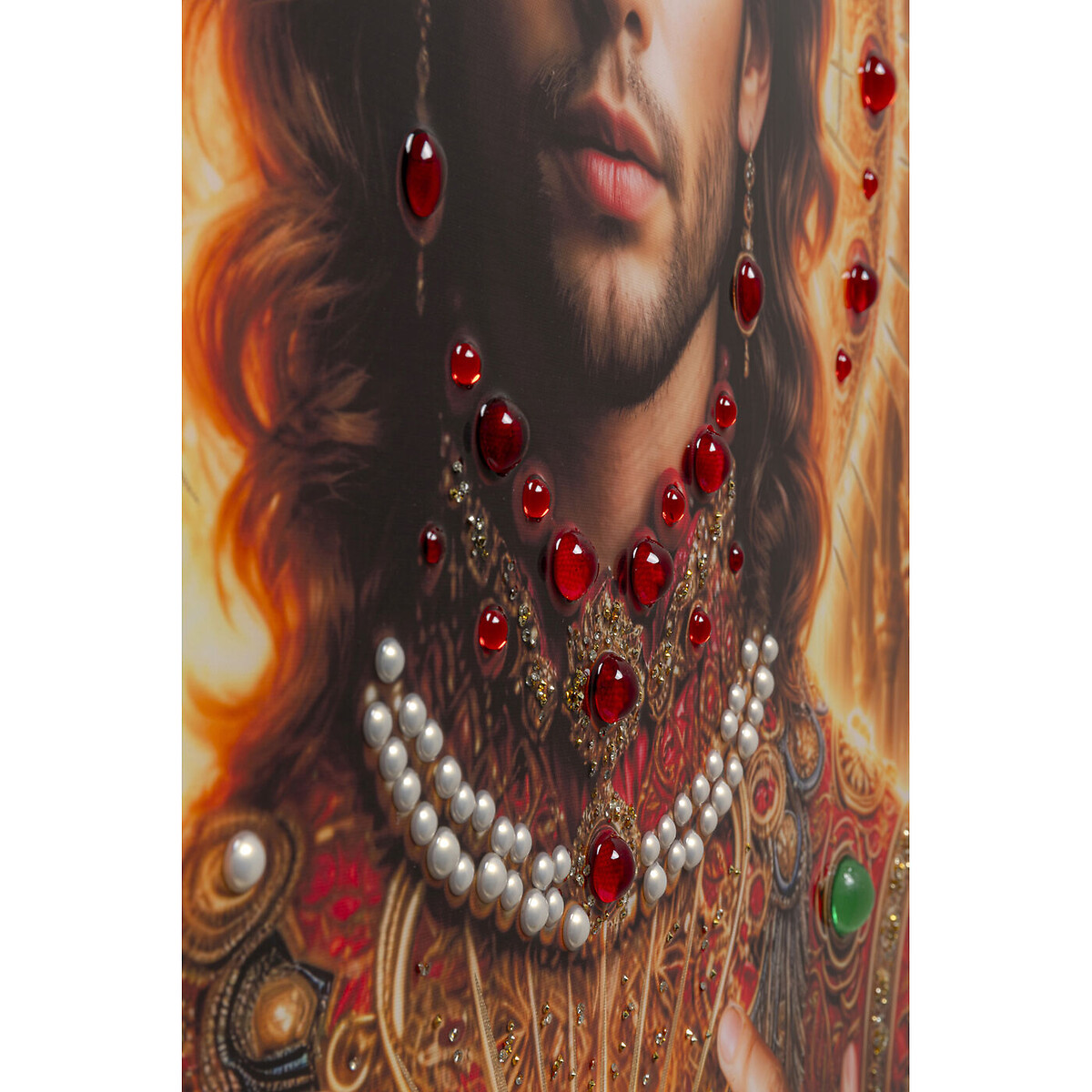 Tableau encadré Saint Halo Man 100x100cm marron, KARE DESIGN