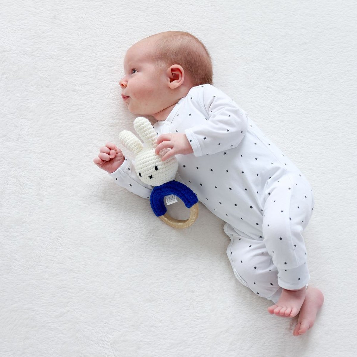 Hochet anneau de dentition Miffy ecru, JUST DUTCH