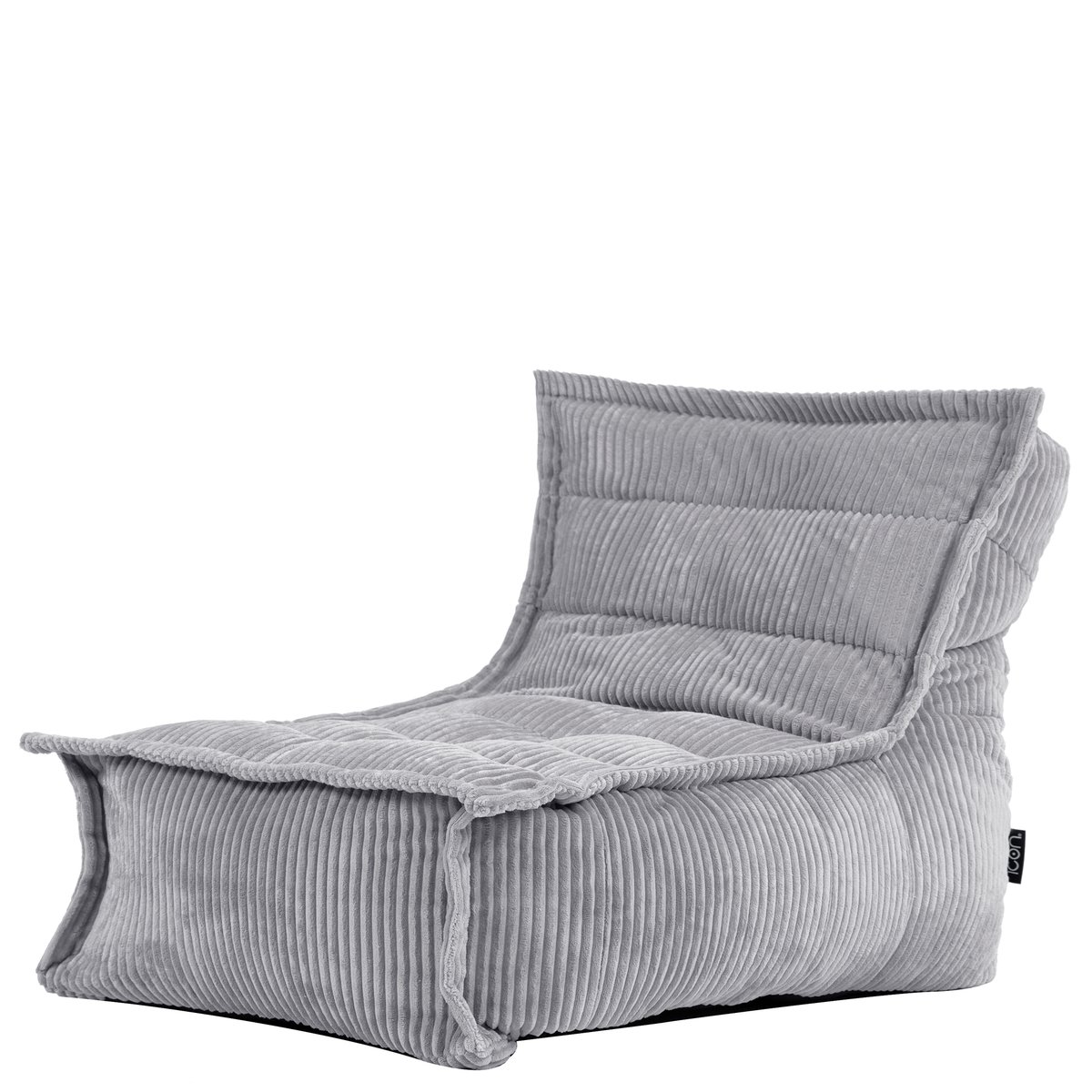 Pouf chauffeuse enfant en velours côtelé Oeko-Tex® - DOLCE gris clair, ICON