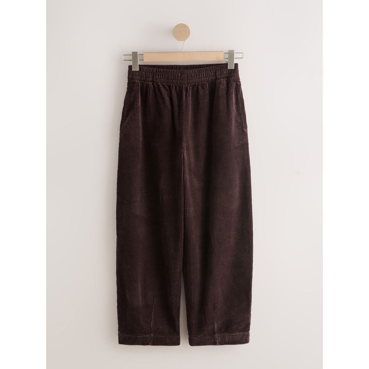Pantalon ample en velours côtelé doux marron chocolat, NEXT