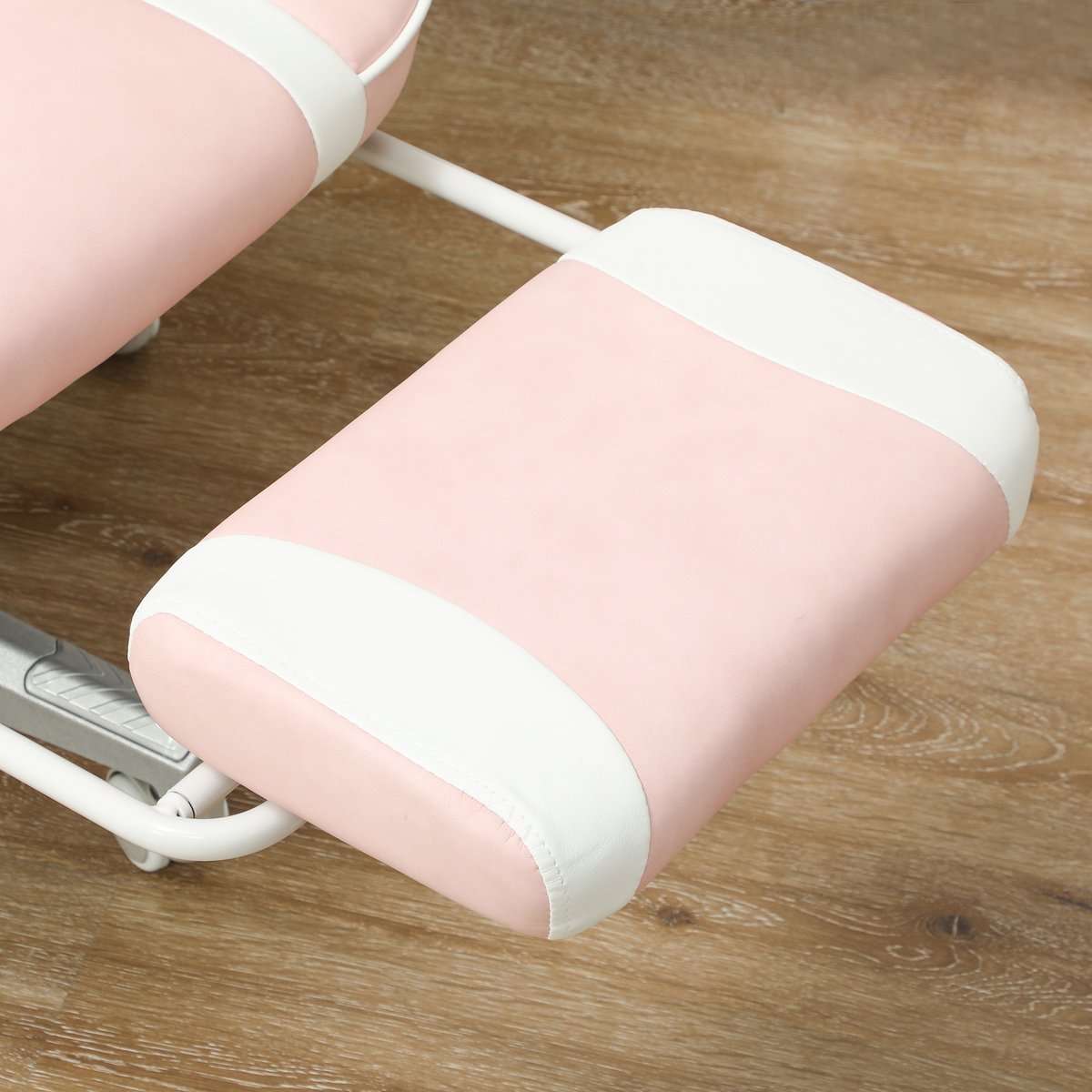 Fauteuil gaming Polyuréthane Rose rose, blanc, HOMCOM
