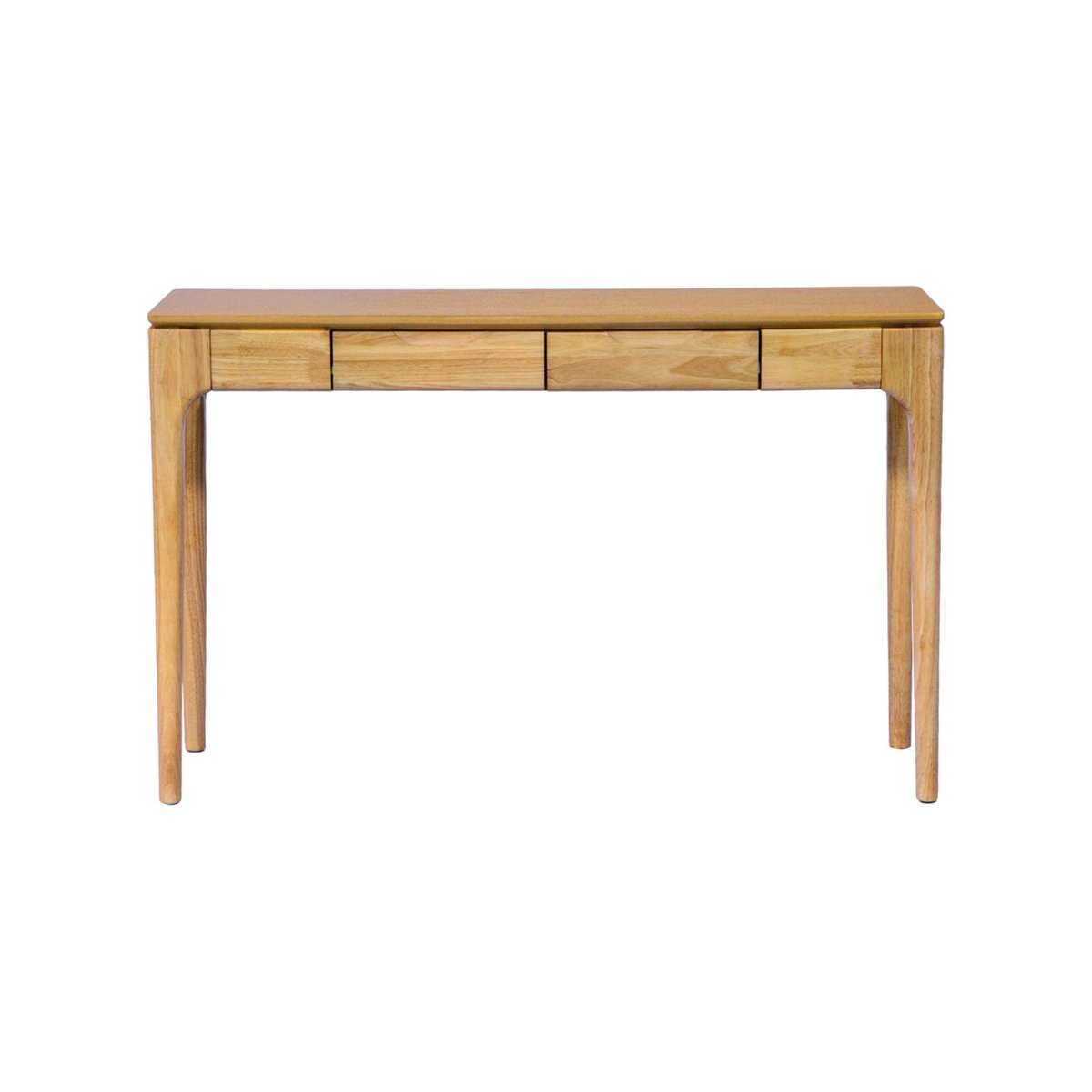 Console bois d'hévéa placage frêne 2 tiroirs ALIENOR noir, SWEEEK