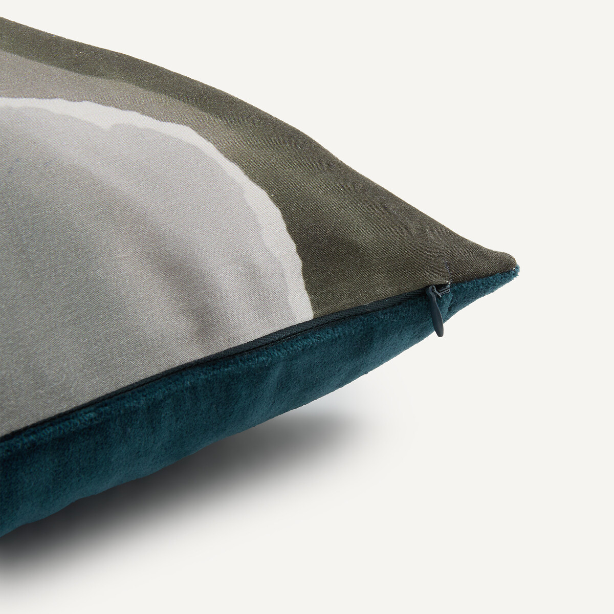 Housse de coussin en satin de coton et velours, imprimé floral, COBAN multicolore, AM.PM