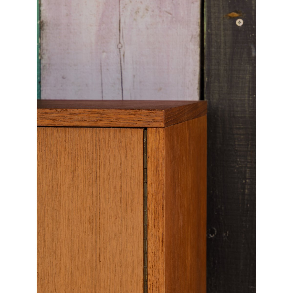 Armoire en bois et métal Magda N°717 - Bon état bois foncé, DEBONGOUT