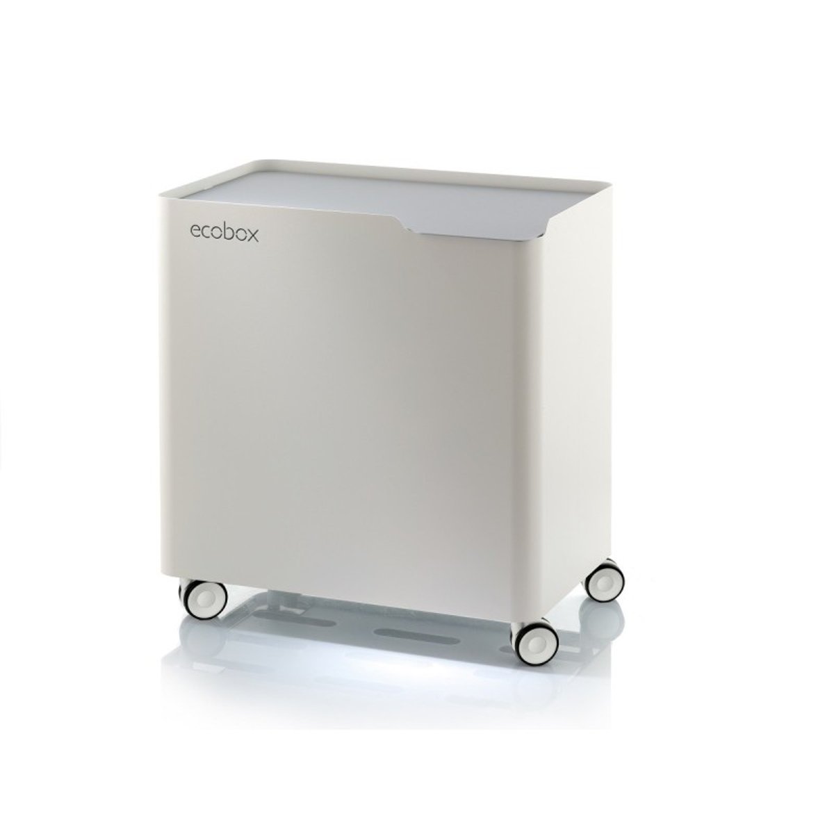 Poubelle pour tri sélectif modulable, fermeture douce, 40 litres, ECOBOX-TOP gris, DON HIERRO