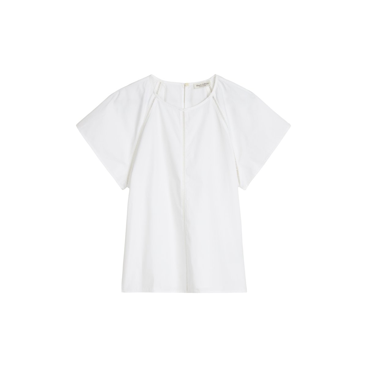 Blouse à manches courtes regular en popeline premium blanc, MARC O'POLO