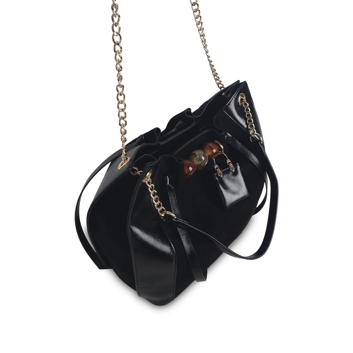 Sac shopper M Tarick noir,doré, LOLLIPOPS