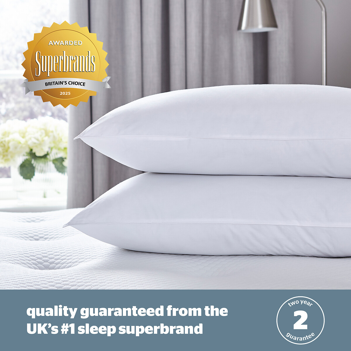 Pure Cotton Pillow Pair white, SILENTNIGHT