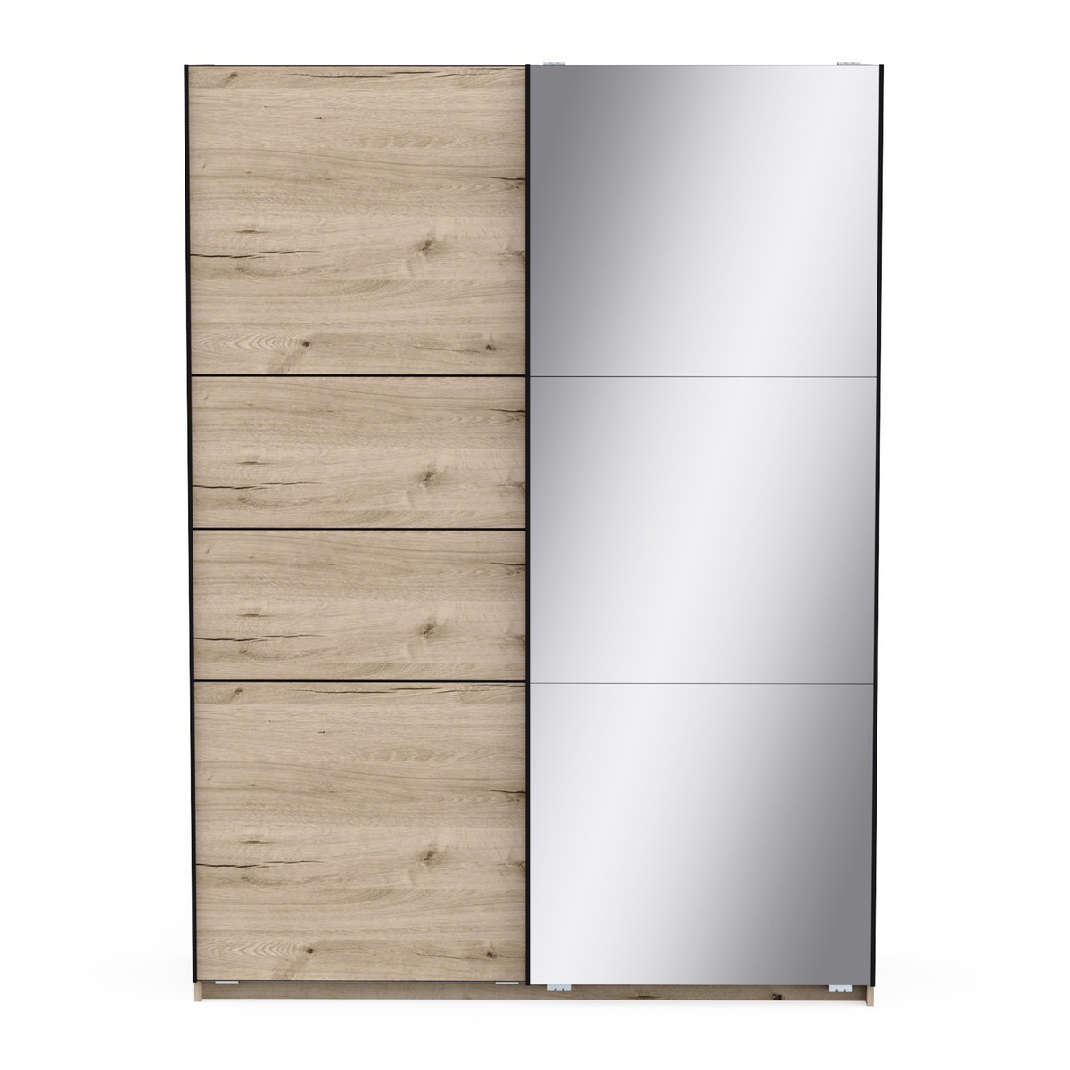 Armoire 2 portes coulissantes miroir LINE chêne, CALICOSY