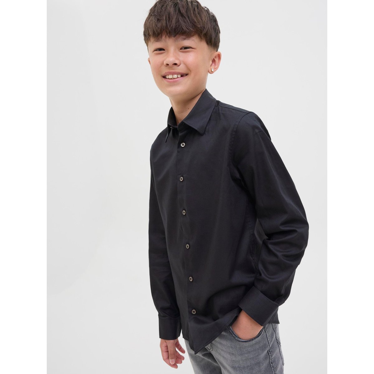 Chemise noire - black, JACK & JONES JUNIOR