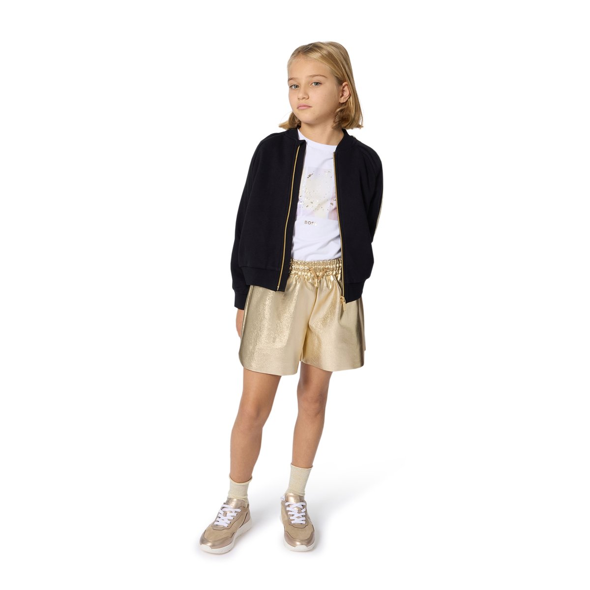 Pantaloncini finti dorati light gold, BOSS KIDSWEAR