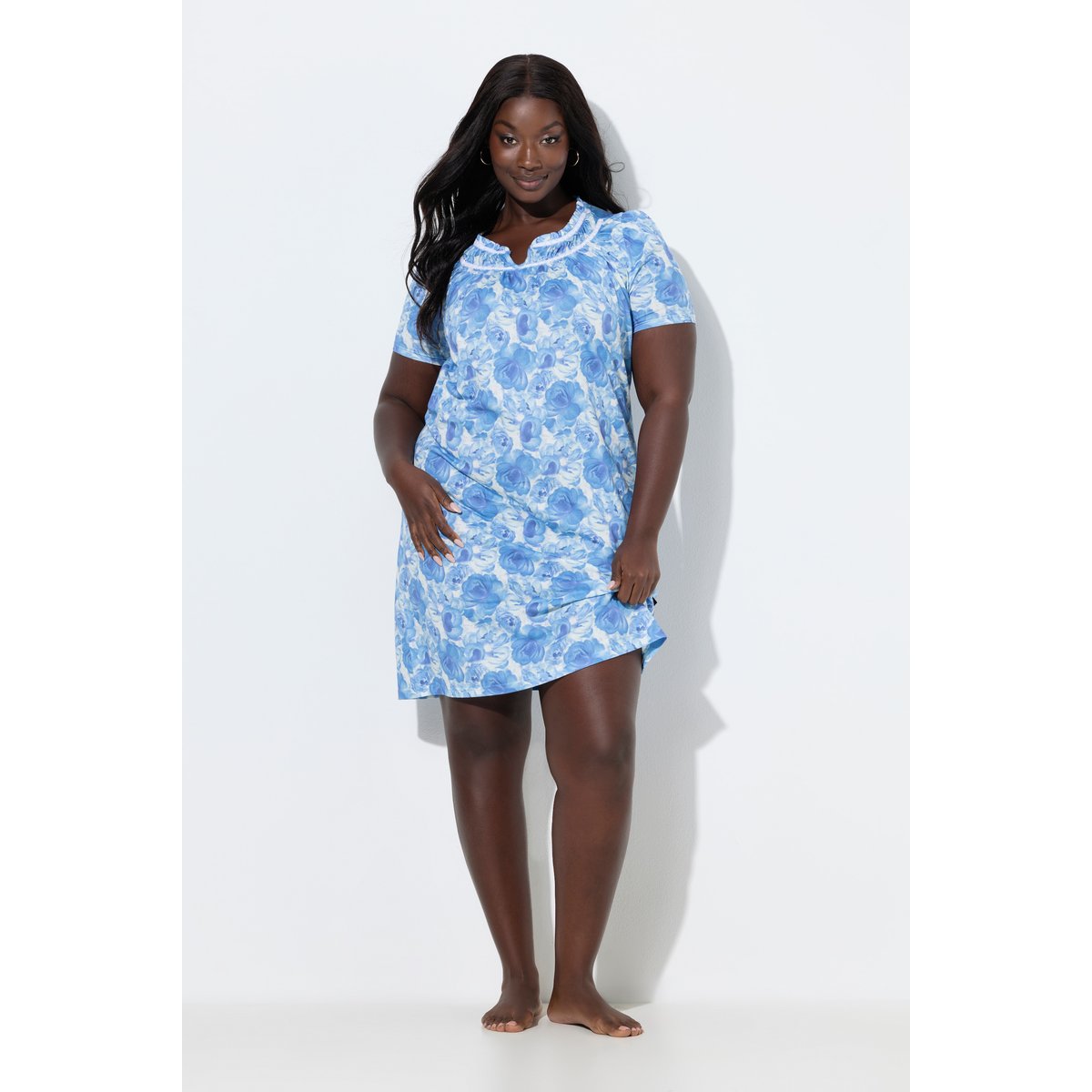 Chemise de nuit motif rose bleu ciel, ULLA POPKEN
