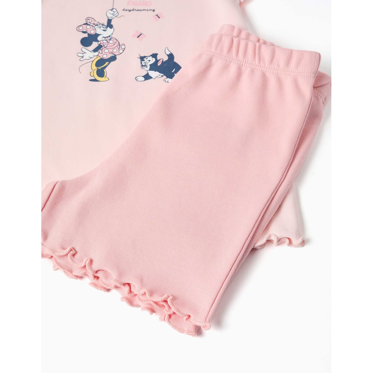 Pyjama short avec imprimé Minnie & Figaro rose clair, ZIPPY