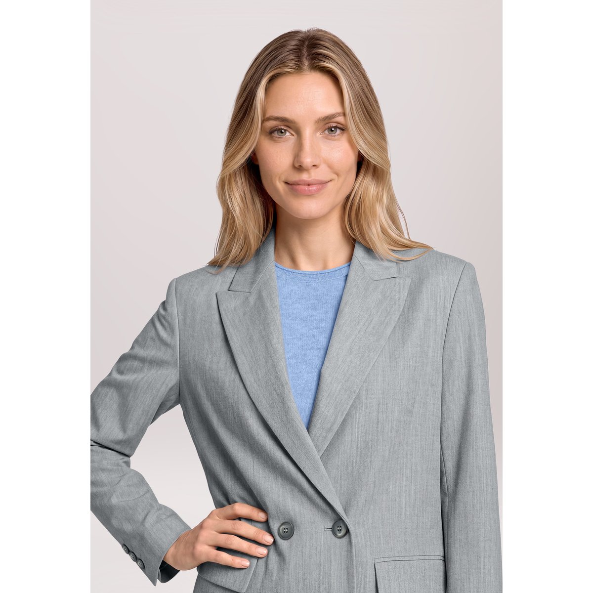 Blazer long à poches grey melange, BETTY & CO