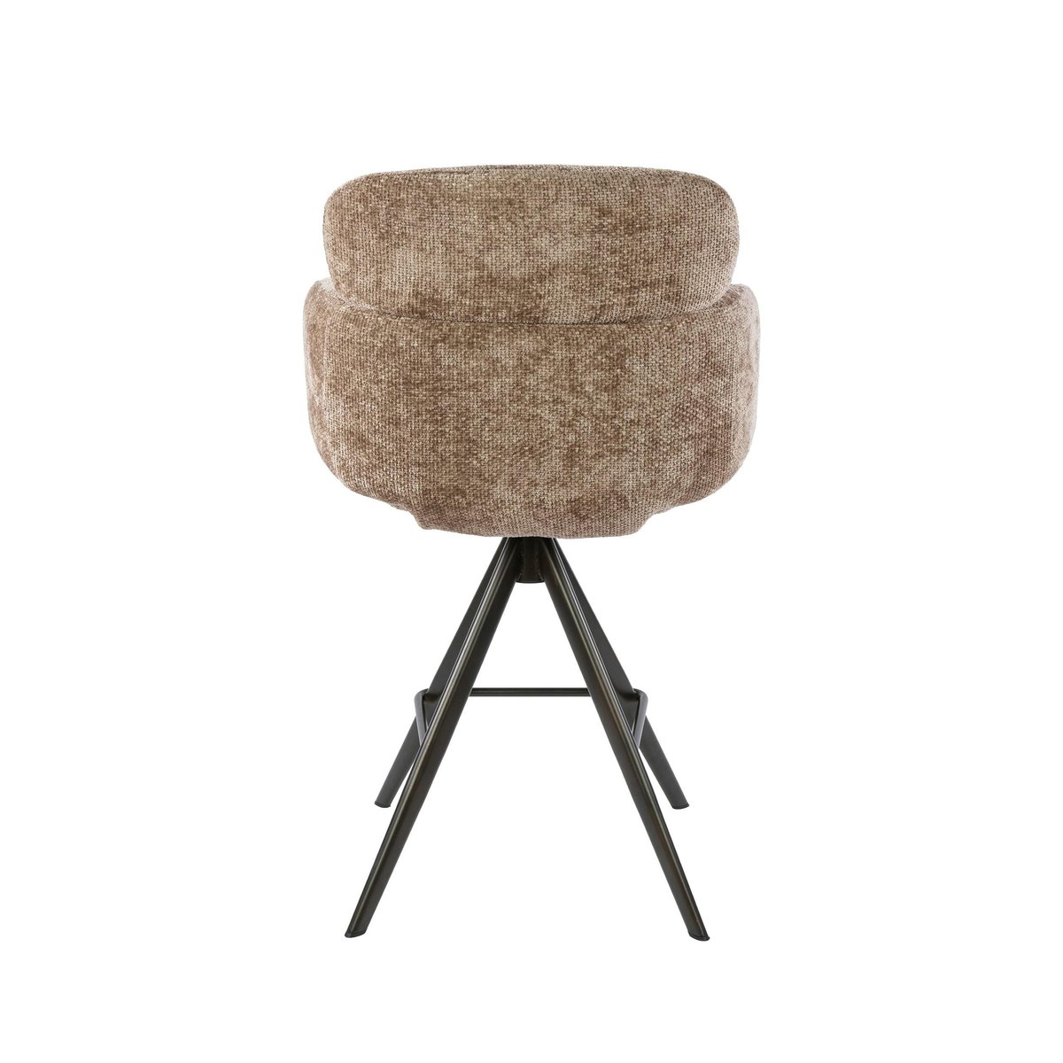 Lot de 2 tabourets de bar pivotants design arrondi CREEK taupe, PIER IMPORT